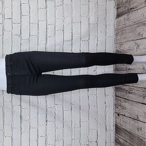 Free People Sparkly Glitter High Rise Crop Ankle Skinny Jeans in Black